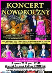 Zapraszamy Państwa na Koncert Noworoczny, który odbędzie się już  8 stycznia o godzinie 17:00 w Miejskim Ośrodku Kultury CENTRUM (ul. Piastowska 1)